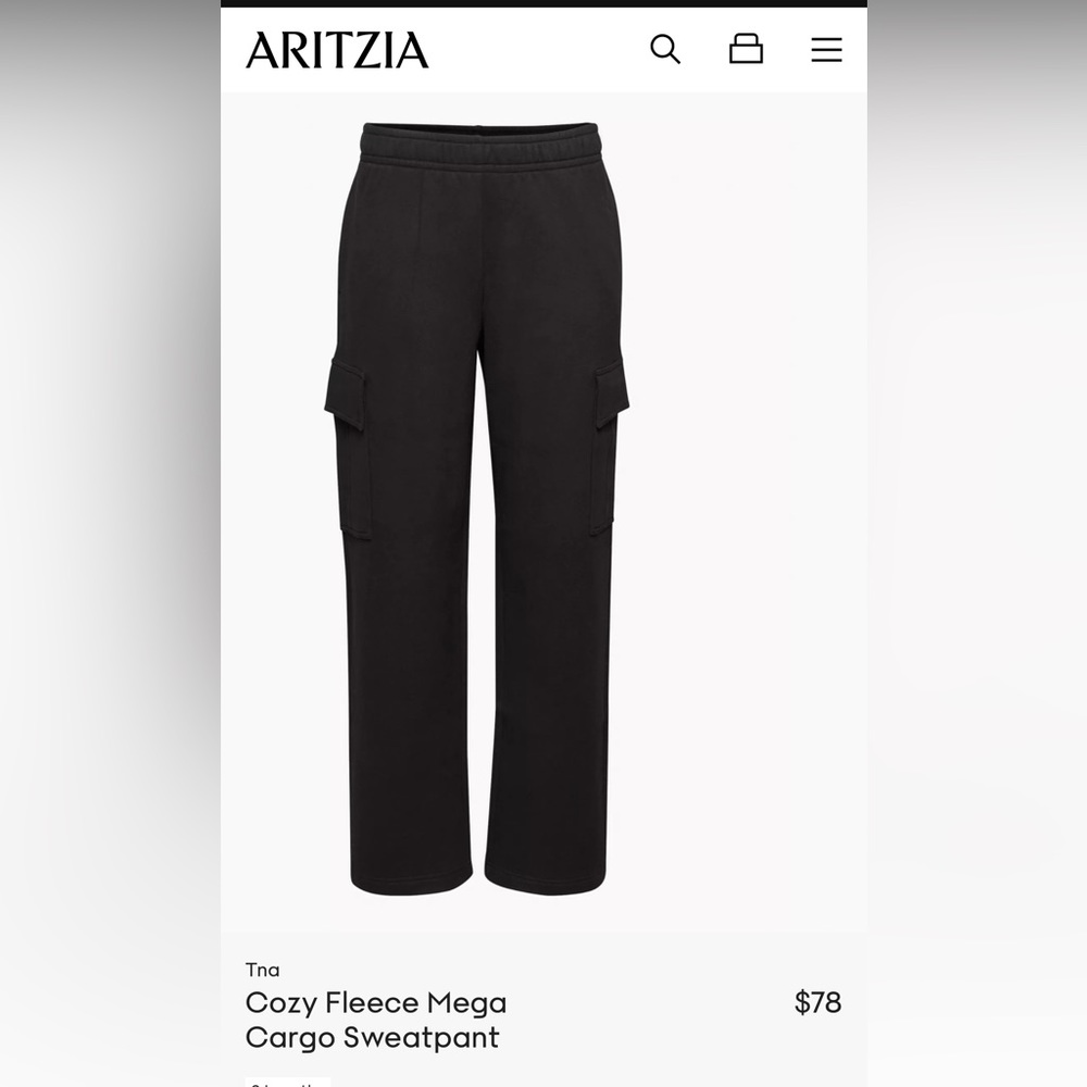 Aritzia Cozy Fleece Mega Cargo Sweatpant